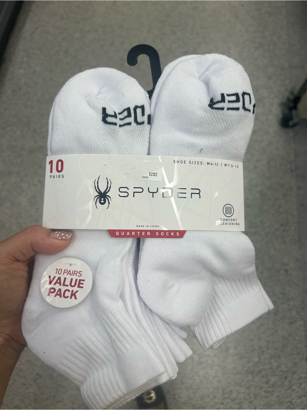 Spyder White Athletic Quarter Socks 10-Pack